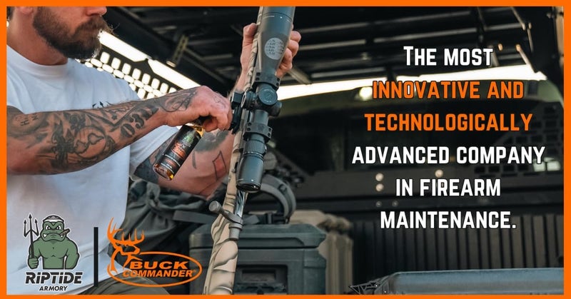 Riptide Armory x Buck Commander - Advanced Gun Cleaner - Targets Carbon Deposits, Metals and Residue - Works on All Finishes - Veteran Owned & Formulated by US Navy Seal (4oz) - Image 2